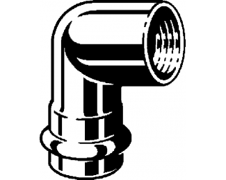 Codo de empalme prensado 90° inoxidable Sanpress Viega 2314.2