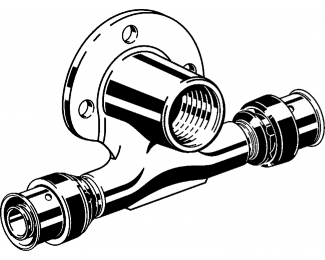 Pieza en T para placa mural de bronce Smartpress G Viega 6724.3