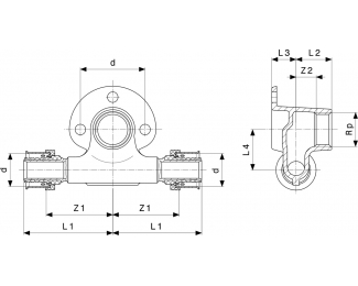 Pieza en T para placa mural de bronce Smartpress G Viega 6724.3