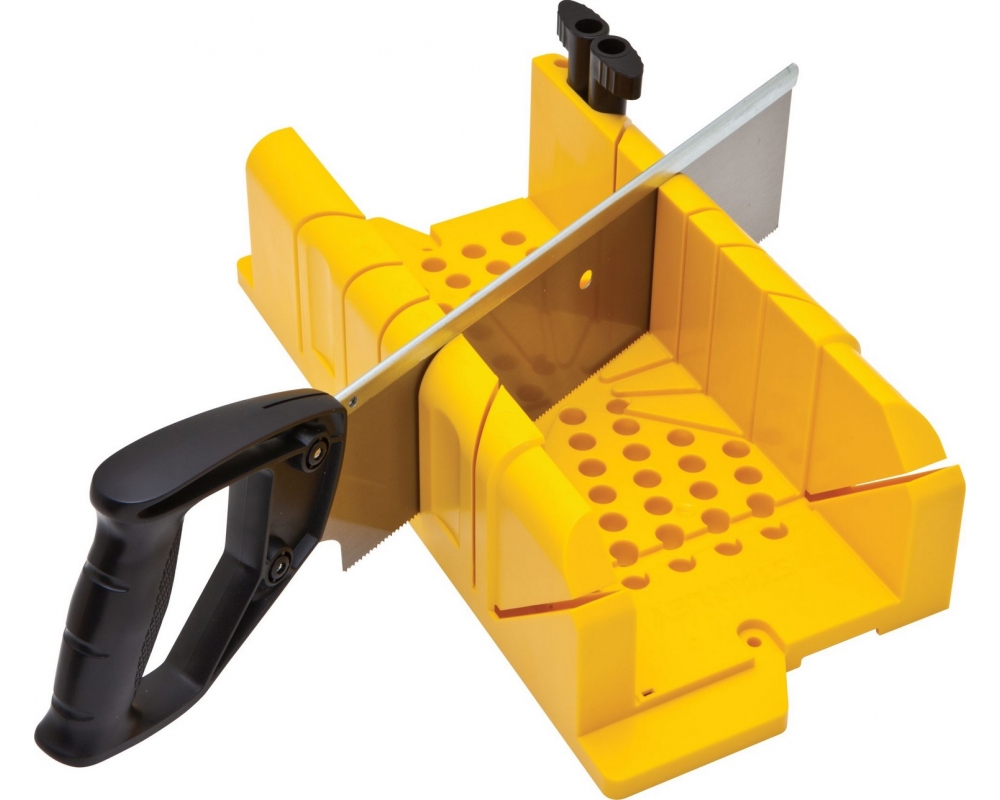 Ingletadora de plástico con sistema bloqueo y serrucho Stanley 1-20-600