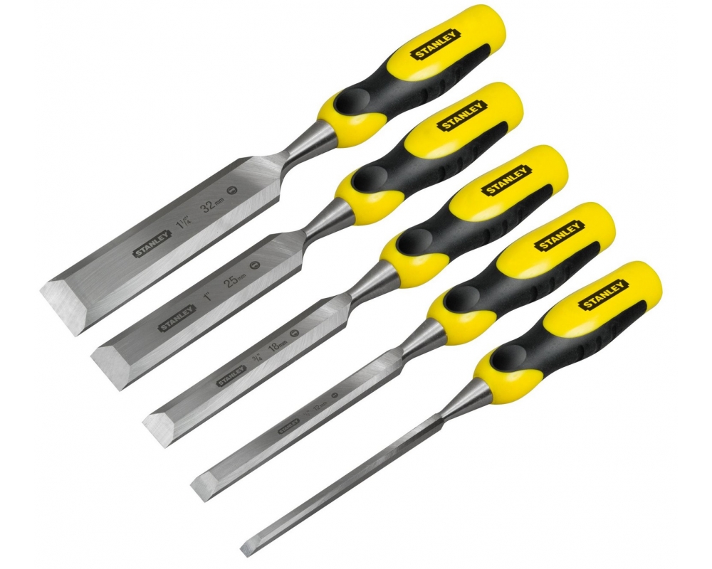 Juego de formones Dynagrip 5 piezas 6-12-18-25-32mm Stanley 2-16-885