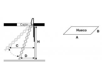 Escalera escamoteable de tijera galvanizada ZX-TECHO