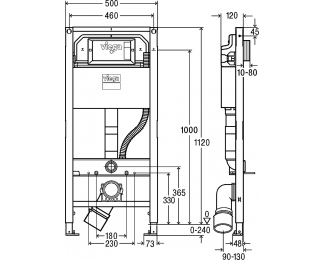 Elemento de inodoro Prevista Dry Viega 8522