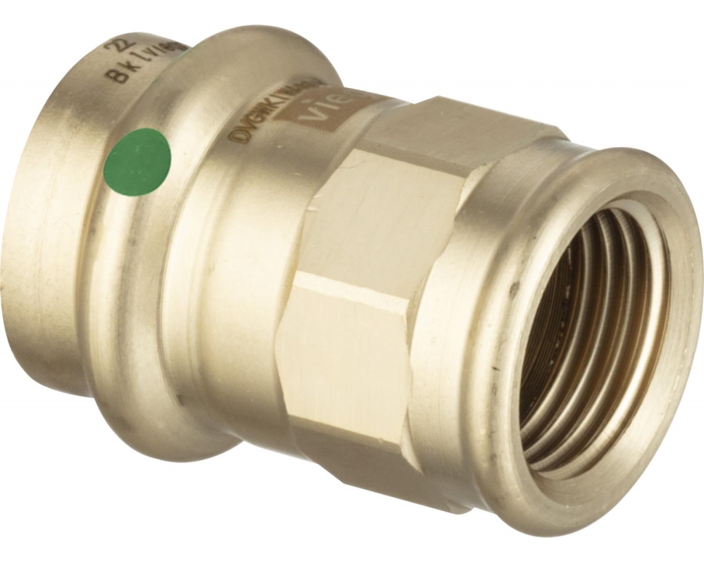 Pieza de empalme de bronce hembra-hembra Sanpress Viega 2212