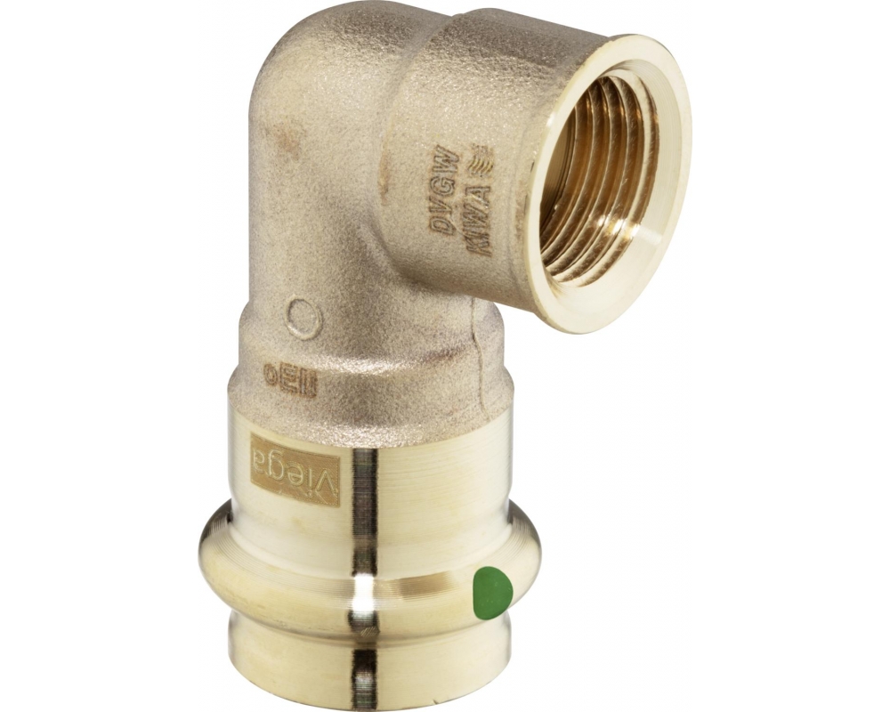Codo de empalme 90° bronce Sanpress Viega 2214.2