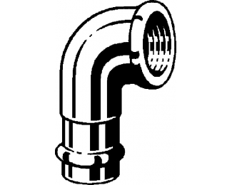 Codo de empalme 90° bronce Sanpress Viega 2214.2