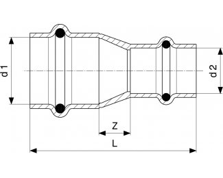 Manguito reductor prensado cobre Profipress Viega 2415.2