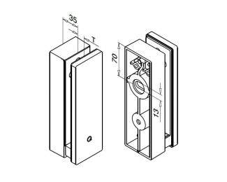 Adaptador para vidrio ajustable satinado Q-railing 140763-12