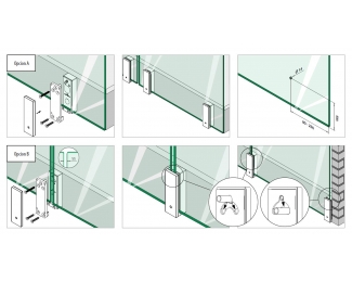 Adaptador para vidrio ajustable satinado Q-railing 140763-12