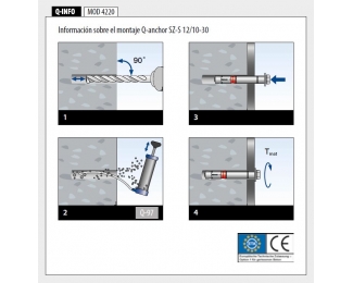 Anclaje alto rendimiento inox Ø12x85mm Q SZ 12/10 A4 12x85 Q-railing 4220