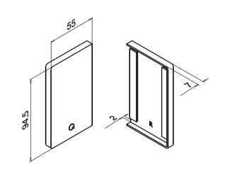 Tapón de acabado Easy Glass Up montaje lateral derecho aluminio Q-railing 6622
