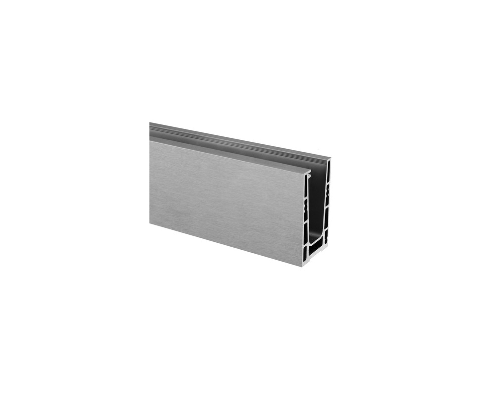Perfil suelo Easy Glass Up montaje superior aluminio 5m Q-railing 6610