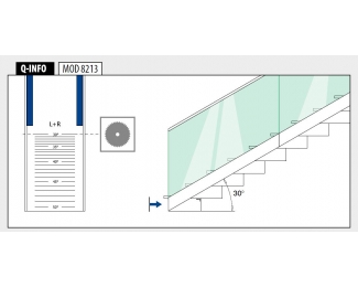 Tapón de acabado escaleras Easy Glass Smart montaje superior aluminio Q-railing 8213