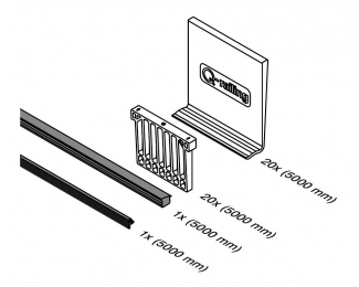 Set de gomas y cuñas Easy Glass Slim para fijación del vidrio Q-railing 8000