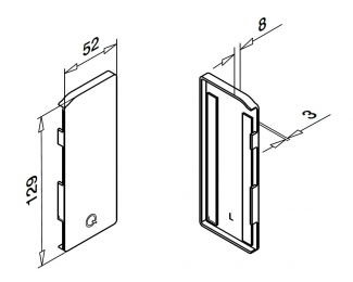 Tapón de acabado izquierdo Easy Glass Slim lateral con revestimiento Q-railing 8034