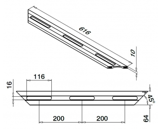 Perfil de drenaje para perfil suelo Easy Glass Smart Q-railing 8217