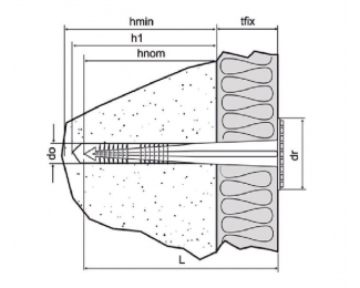 Taco aislamiento sin expansión 8x50mm (caja 500 uds.)