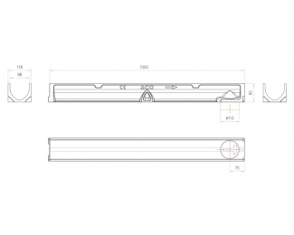Canal de drenaje ACO DRAIN SELF 100 1000MM H95 DN/OD 110 B125
