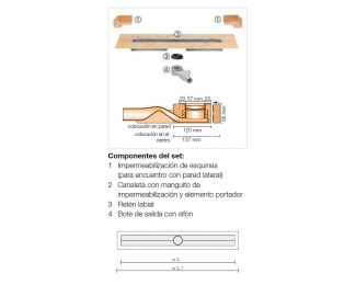 Sistema de desagüe Schlüter-KERDI-LINE-F 40 para platos de ducha sin barreras