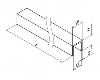 Perfil en U protección de bordes Easy Glass 5000mm Q-railing 6944