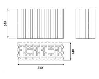 Pieza de arcilla ECOrec City 14 acústico 330x140x249mm
