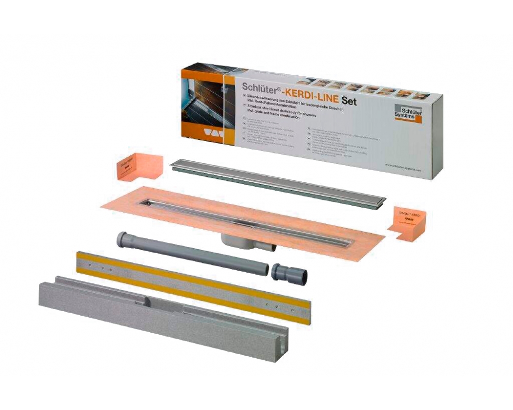 Set completo de desagüe lineal para ducha Schlüter KERDI-LINE-A