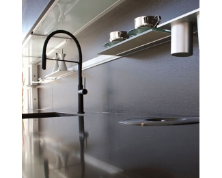 Grifo monomando fregadero Chef Slim negro Clever 60146