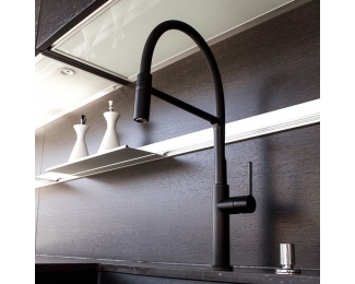 Grifo monomando fregadero Chef Slim negro Clever 60146