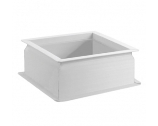 Claraboya cuadrada zócalo recto apertura telescópica PVC con cúpula bivalva 80x80cm