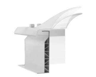 Claraboya cuadrada zócalo recto apertura telescópica PVC con cúpula bivalva 80x80cm