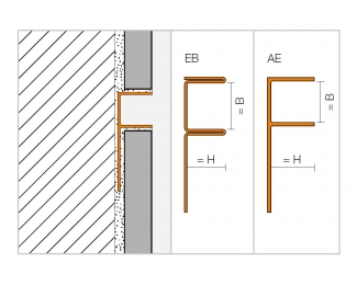 Perfil decorativo aluminio para recubrimienos cerámicos L2,5m Schluter DECO-SG-AE