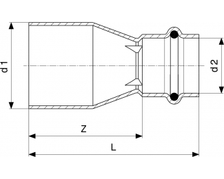 Pieza reducción cobre Profipress Viega 2415.1