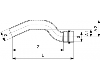 Codo salto cobre conexiones insertable-prensado Profipress Viega 2427