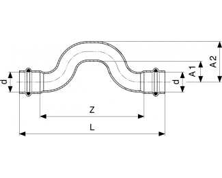 Codo salto cobre conexiones prensadas Profipress Viega 2428