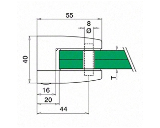 Pinzas para vidrio plano inox 316 satinado Q-railing 2400