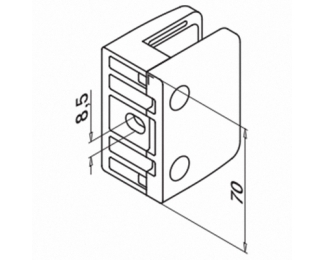 Pinzas para vidrio plano inox 316 satinado Q-railing 2400