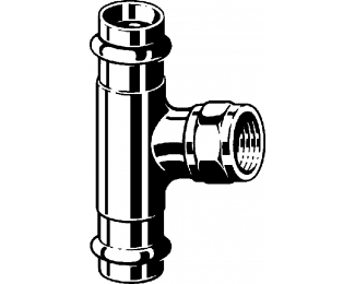 Pieza en T prensada bronce Sanpress Viega 2217.2