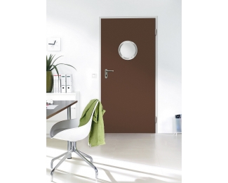 Cerco ojo de buey blanco Ø250mm y cristal montado en hoja