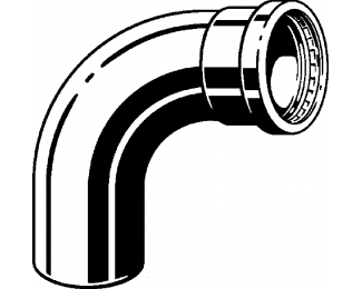 Codo prensado 90° inoxidable macho-hembra Sanpress XL Viega 2316.1XL
