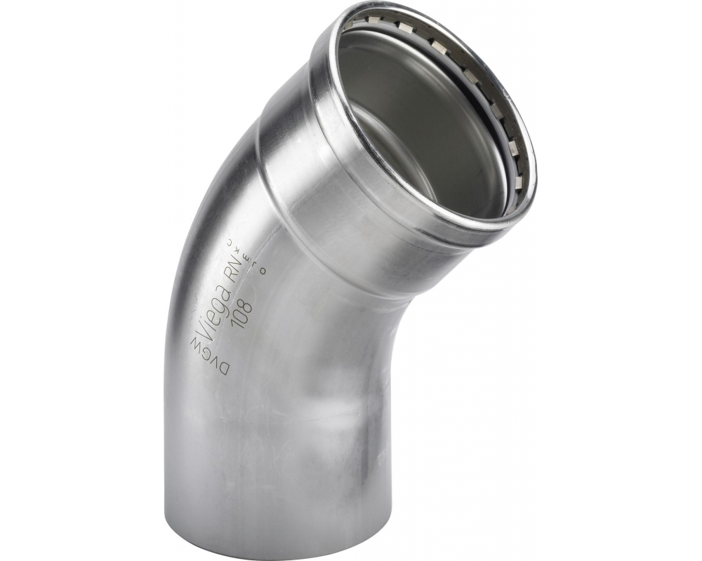 Codo prensado 45° inoxidable macho-hembra Sanpress XL Viega 2326.1XL