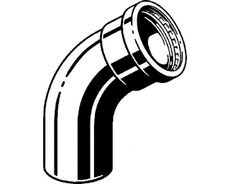 Codo prensado 45° inoxidable macho-hembra Sanpress XL Viega 2326.1XL