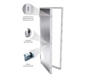 Puerta acorazada de trastero blanca con ventilación 975x2035mm empujar derecha Tesa Bunker