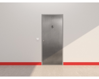 Puerta acorazada de trastero blanca con ventilación 975x2035mm empujar derecha Tesa Bunker