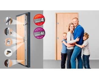 Puerta acorazada blanca 975x2065mm empujar derecha Tesa Premium