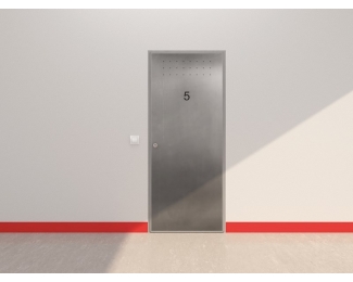 Puerta acorazada de trastero blanca con ventilación 975x2035mm empujar izquierda Tesa Bunker