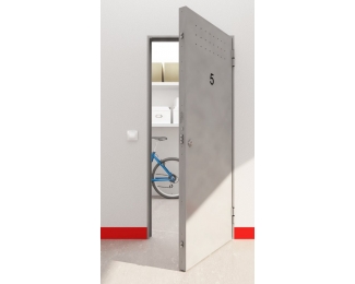 Puerta acorazada de trastero blanca con ventilación 975x2035mm empujar izquierda Tesa Bunker