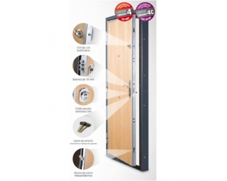 Puerta acorazada blanca 975x2065mm empujar izquierda Tesa Premium