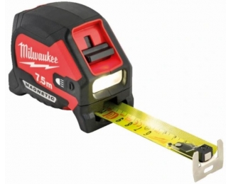 Flexómetro HQ magnético con LED 7,5m x 27 métrico Milwaukee 4932492469