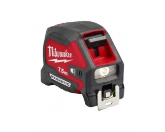 Flexómetro HQ magnético con LED 7,5m x 27 métrico Milwaukee 4932492469