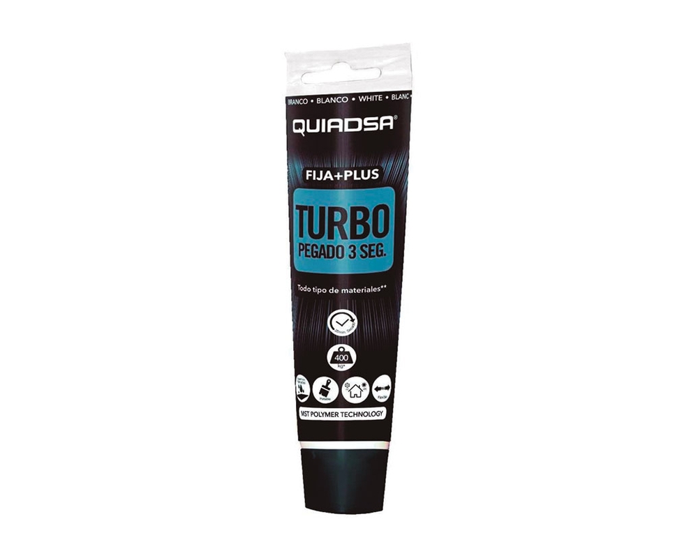 Adhesivo fijador Quiadsa FIJA+PLUS TURBO blanco tubo flexible 150ml